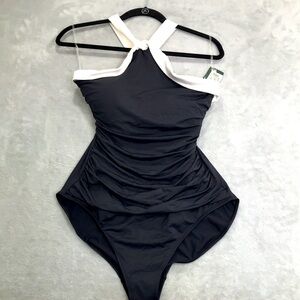 Lauren Ralph Lauren Bel Air High Neck One Piece Swim Size 16 New